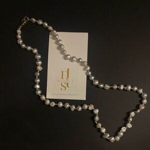 Hand strung Authentic Silver Pearl Necklace